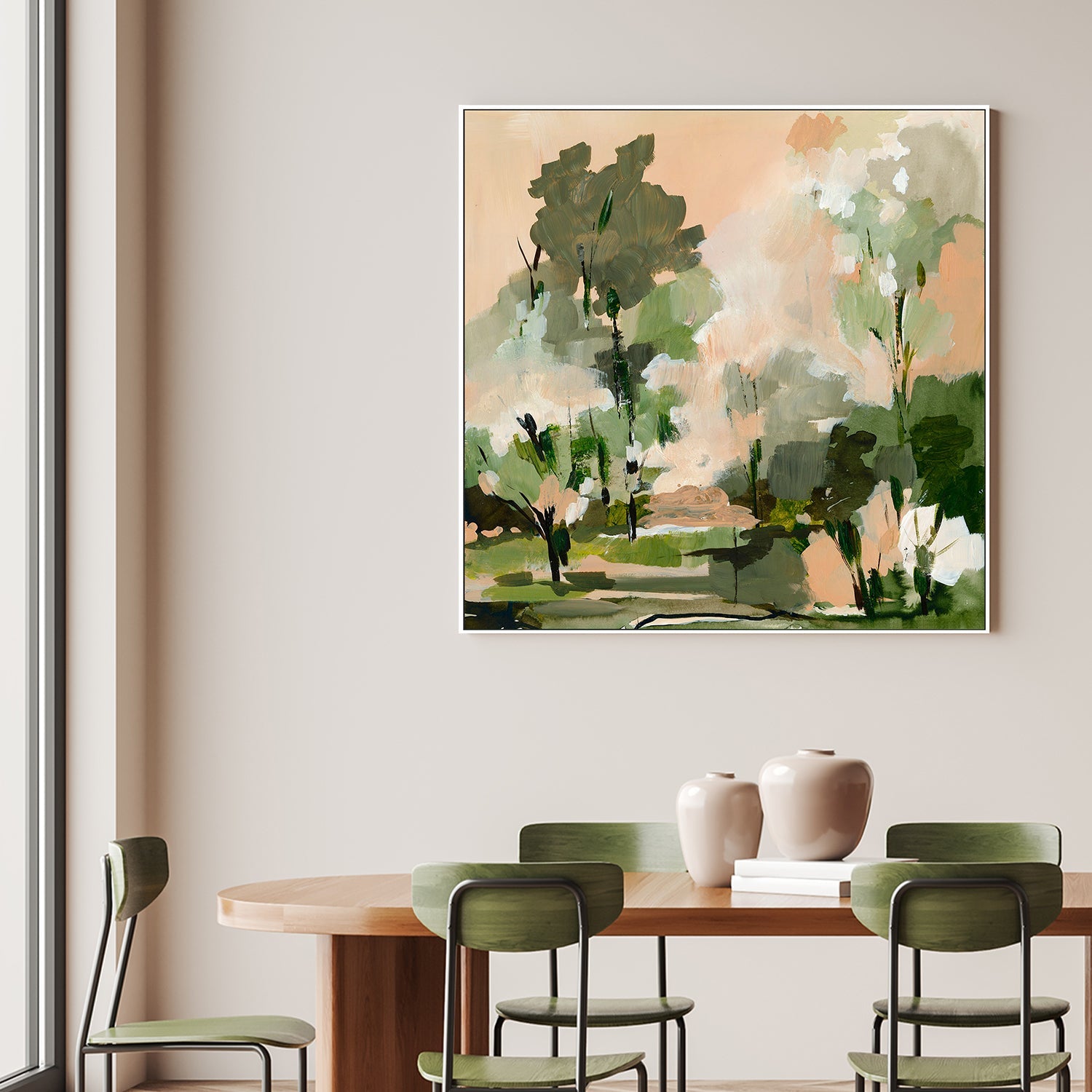 wall-art-print-canvas-poster-framed-Peach Green Forest , By Amelia Aveline-2