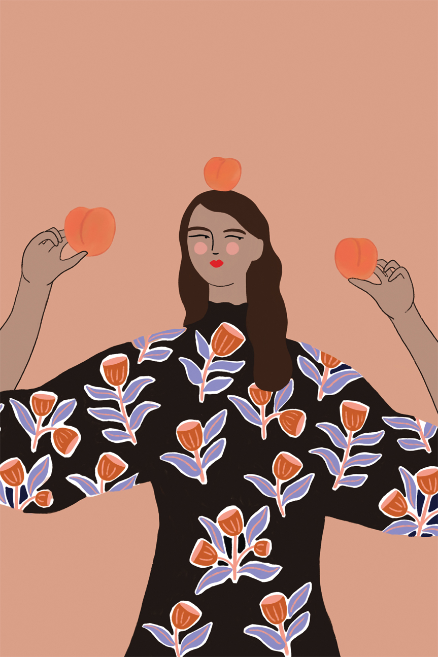wall-art-print-canvas-poster-framed-Peach Lady , By Constanza Goeppinger-1