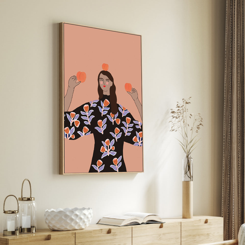 wall-art-print-canvas-poster-framed-Peach Lady , By Constanza Goeppinger-2