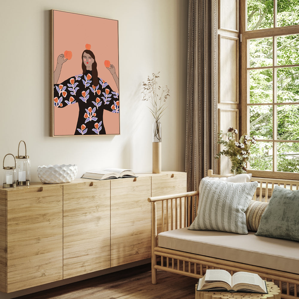 wall-art-print-canvas-poster-framed-Peach Lady , By Constanza Goeppinger-7