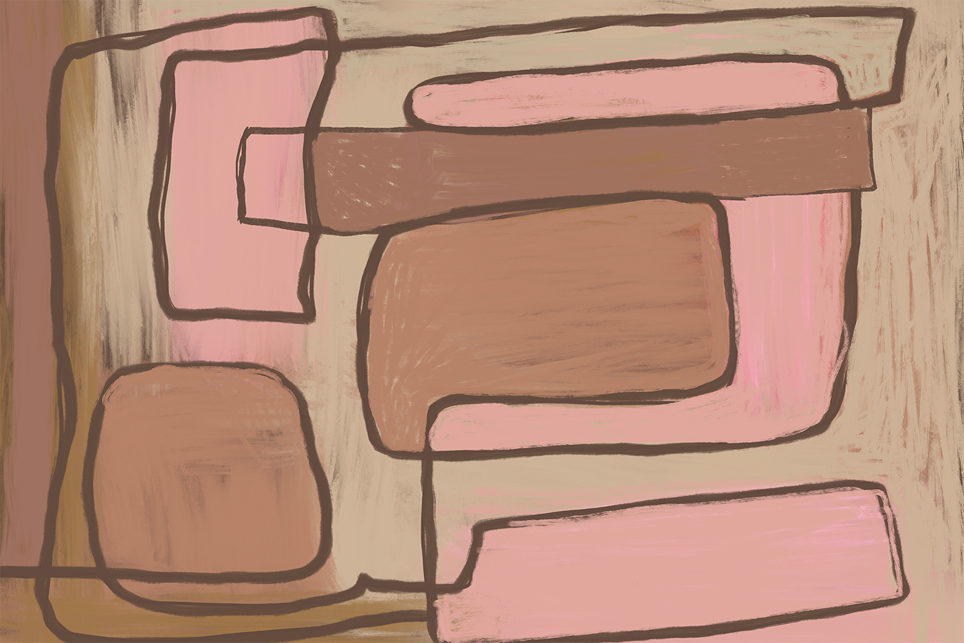 wall-art-print-canvas-poster-framed-Peach Mocha Abstract , By Sharyn Bursic-1