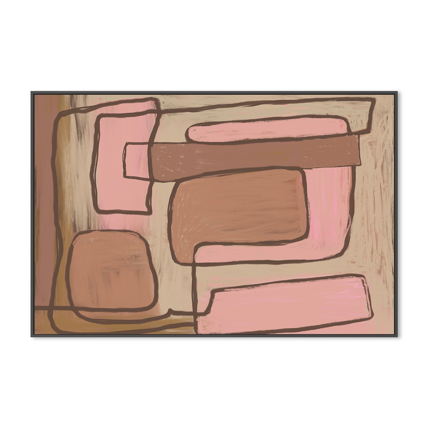 wall-art-print-canvas-poster-framed-Peach Mocha Abstract , By Sharyn Bursic-3