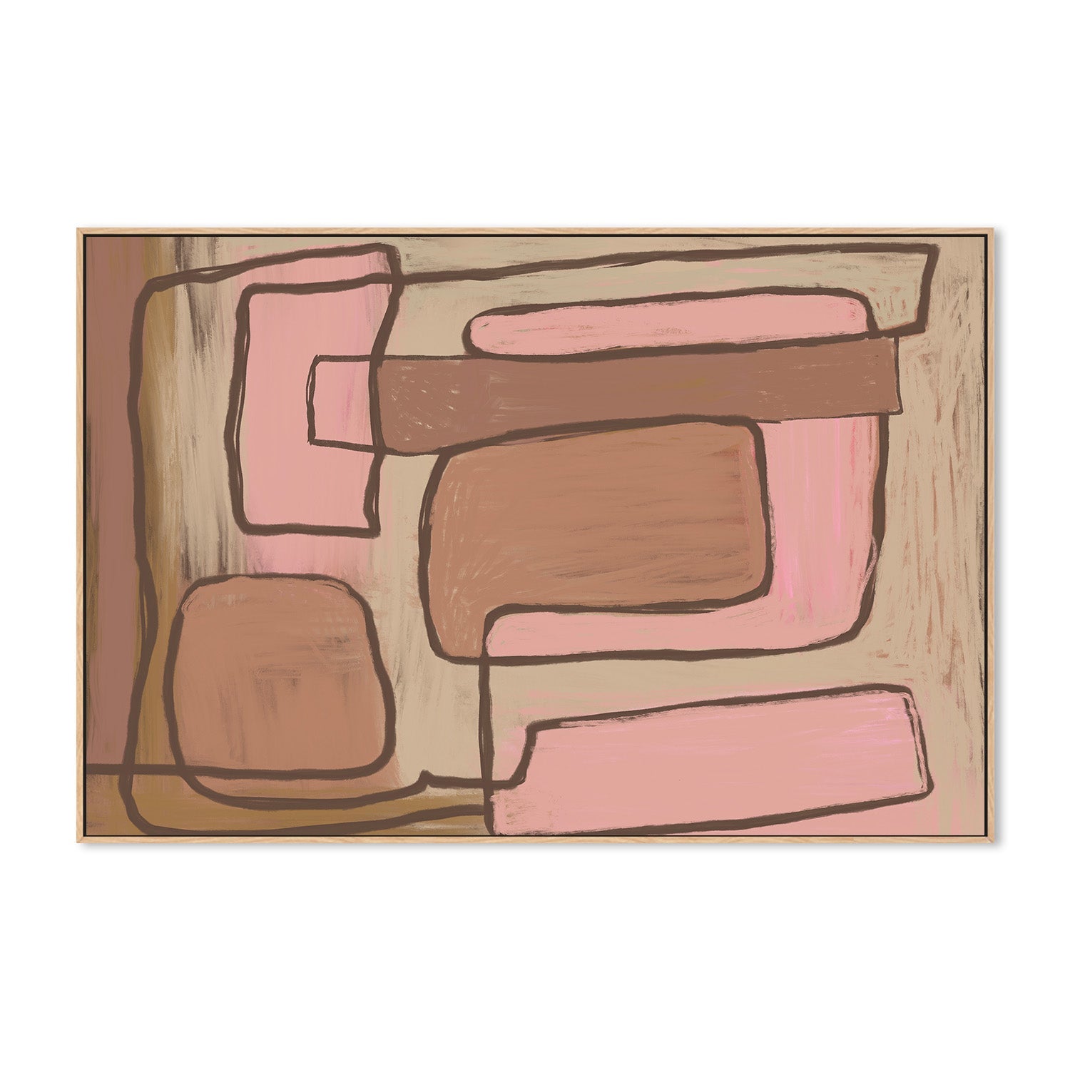 wall-art-print-canvas-poster-framed-Peach Mocha Abstract , By Sharyn Bursic-4