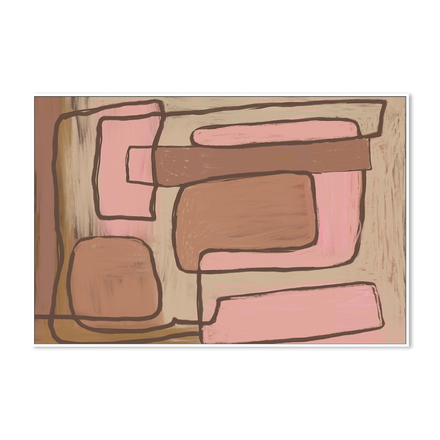 wall-art-print-canvas-poster-framed-Peach Mocha Abstract , By Sharyn Bursic-5