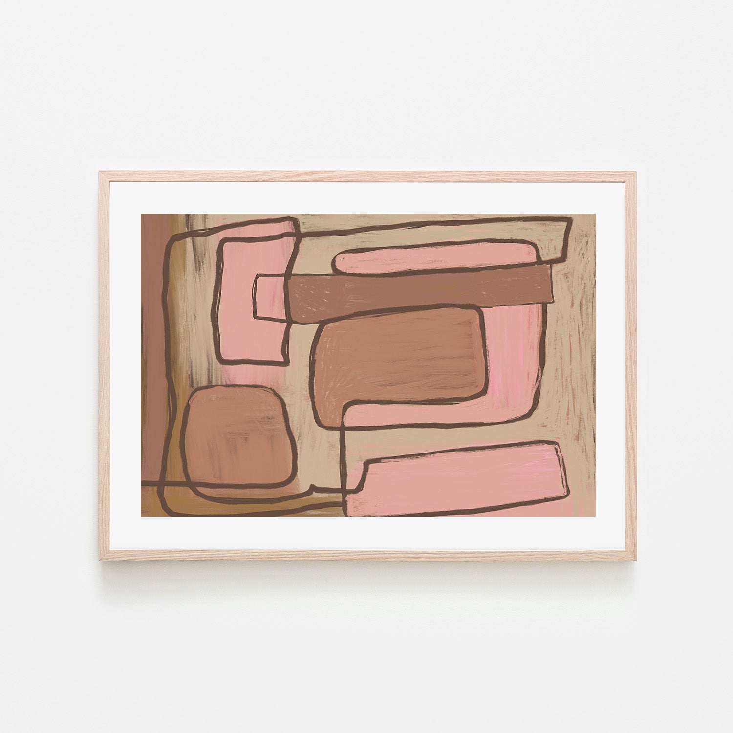wall-art-print-canvas-poster-framed-Peach Mocha Abstract , By Sharyn Bursic-6