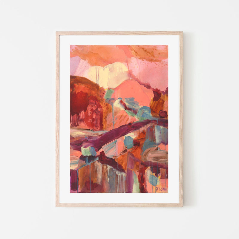 wall-art-print-canvas-poster-framed-Peach Plum Reverie , By Belinda Stone-GIOIA-WALL-ART