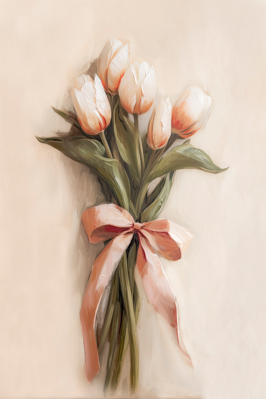 wall-art-print-canvas-poster-framed-Peach Tulips , By Lady Hana-1