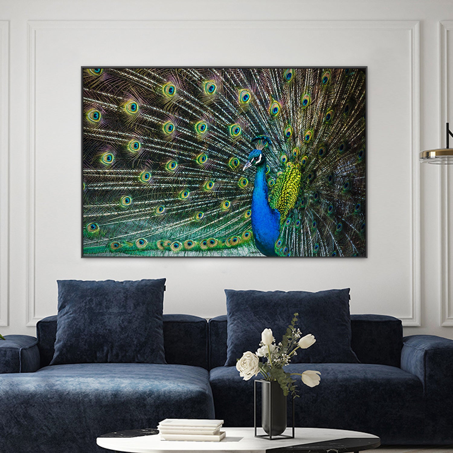 wall-art-print-canvas-poster-framed-Peacock Framed by its Plumage, Glamour , By Andrew Paranavitana-3