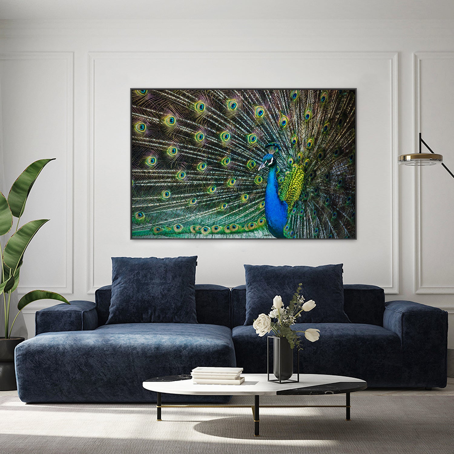 wall-art-print-canvas-poster-framed-Peacock Framed by its Plumage, Glamour , By Andrew Paranavitana-8