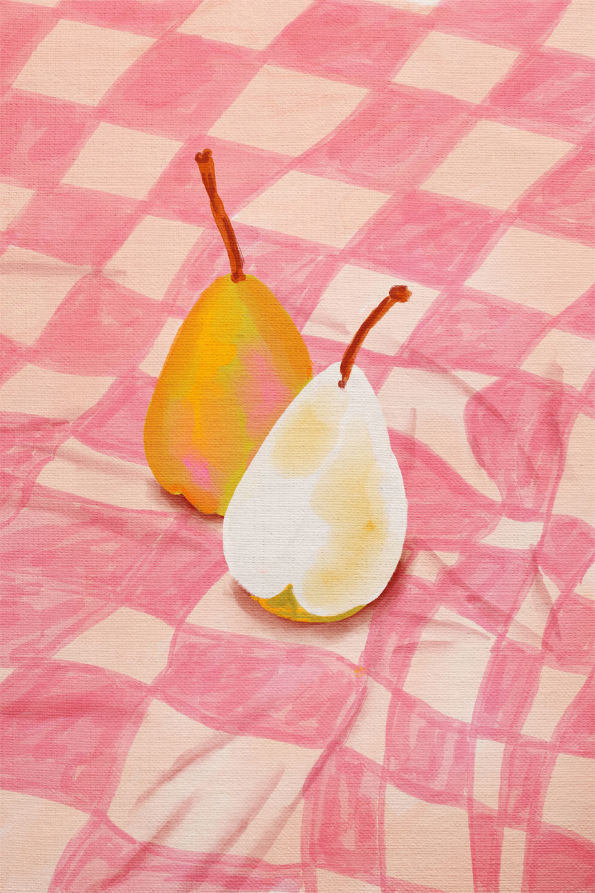 wall-art-print-canvas-poster-framed-Pear On Checkerboard , By Kartika Paramita-1