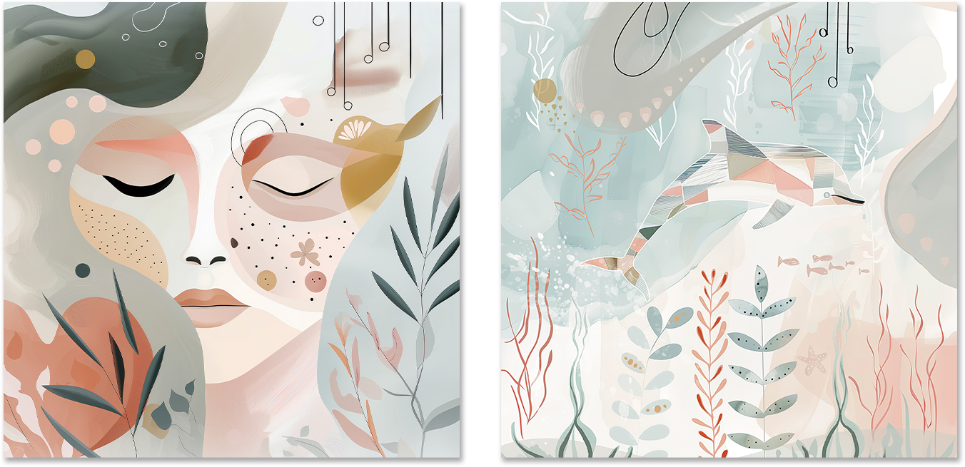 wall-art-print-canvas-poster-framed-Pearly Cove, Style A & B, Set Of 2 , By Bella Eve-1