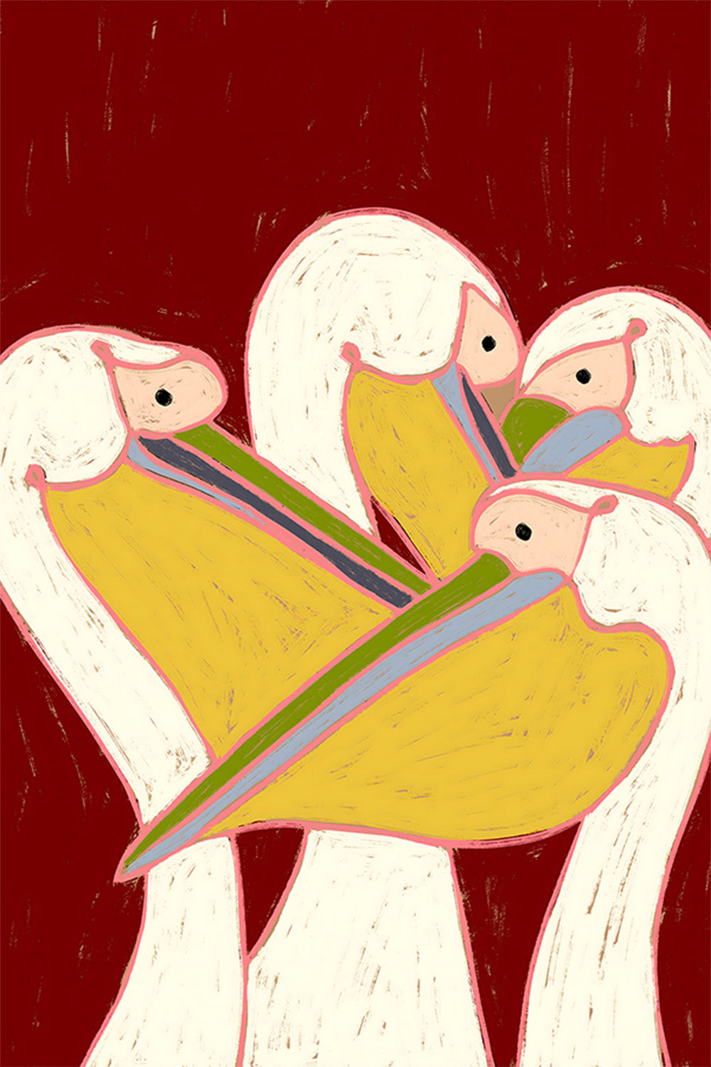 wall-art-print-canvas-poster-framed-Pelicans of the Burgundy Sky-1