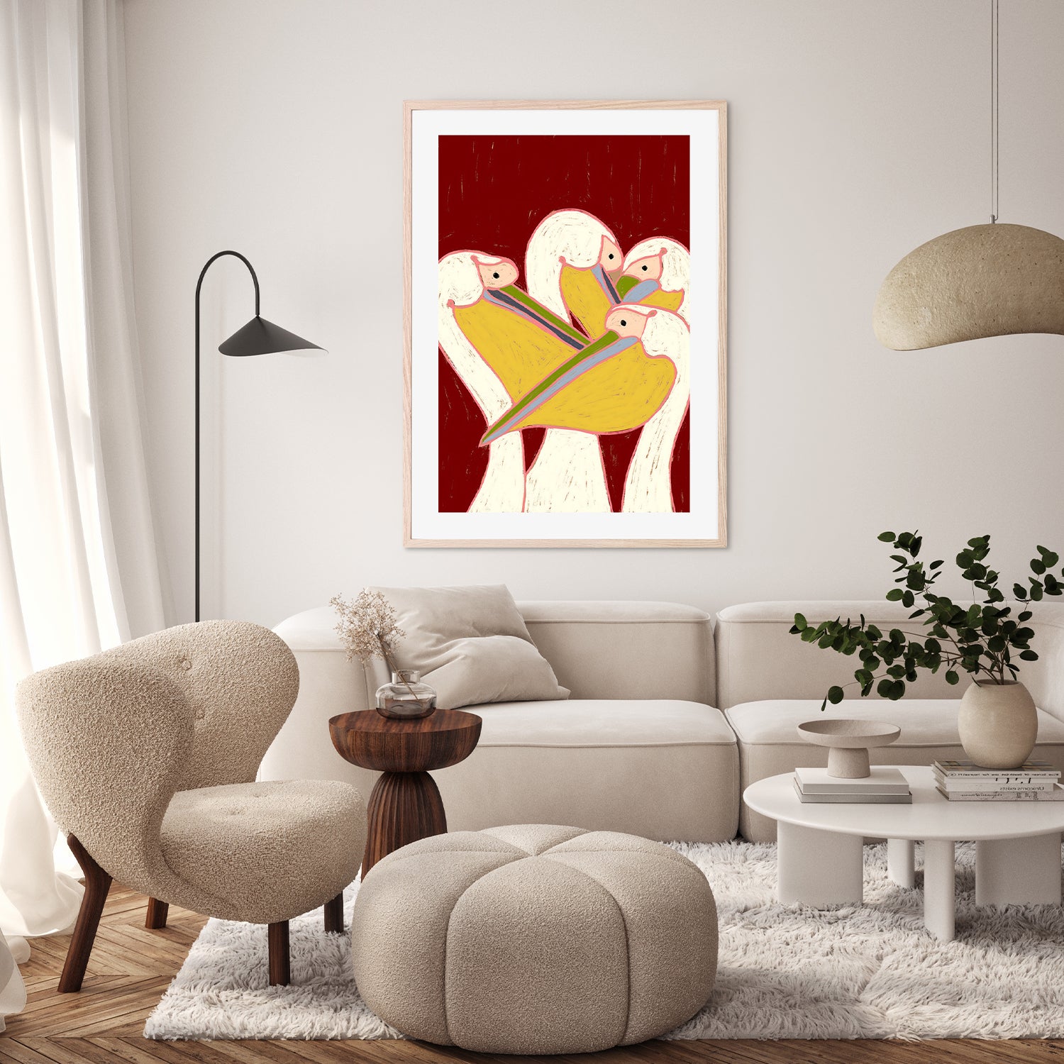 wall-art-print-canvas-poster-framed-Pelicans of the Burgundy Sky-9