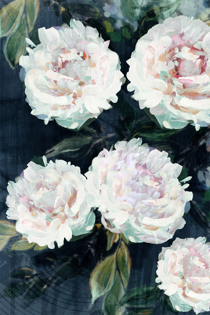 wall-art-print-canvas-poster-framed-Peony Melody, Style A , By Nina Blue-1