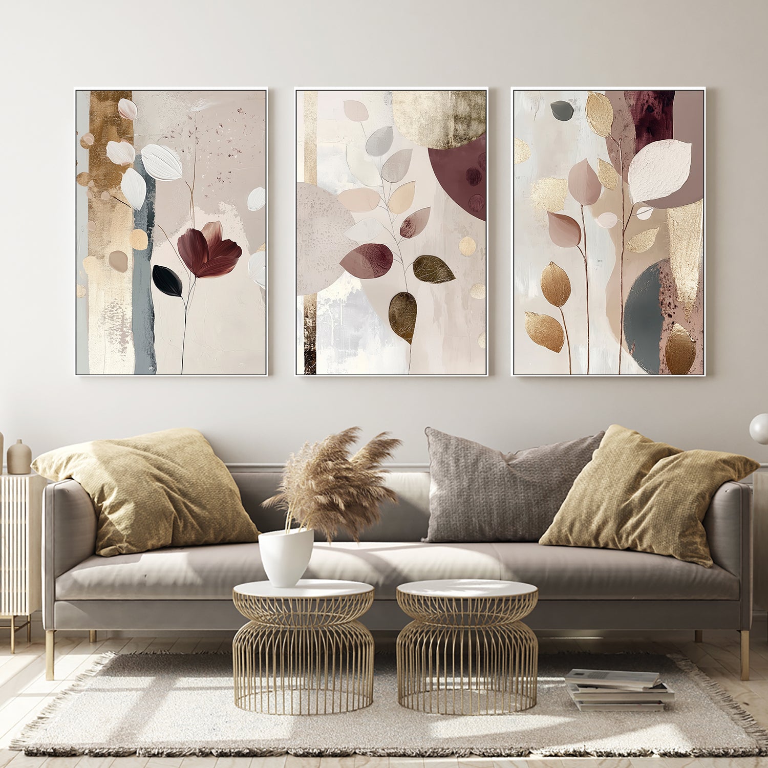 wall-art-print-canvas-poster-framed-Petal and Clay, Set Of 3-7