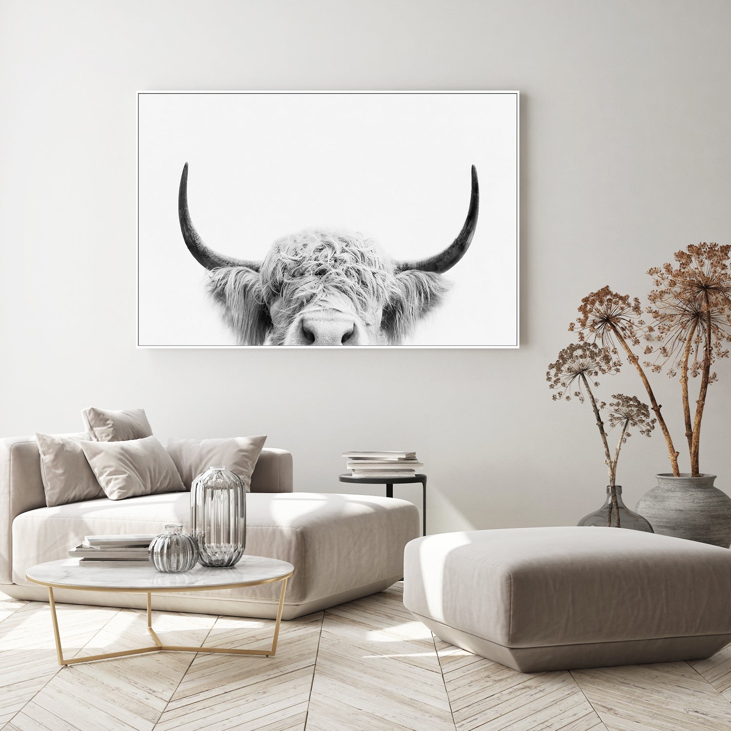 wall-art-print-canvas-poster-framed-Pienaar, Peeking Cow-7
