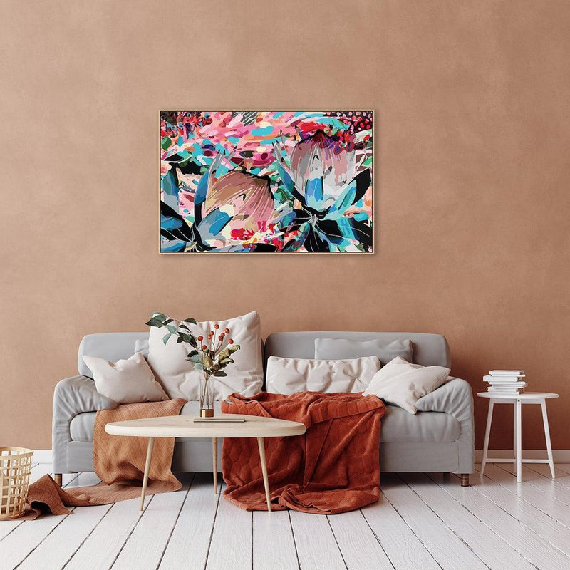 wall-art-print-canvas-poster-framed-Pink And Blue Protea-by-Gioia Wall Art-Gioia Wall Art