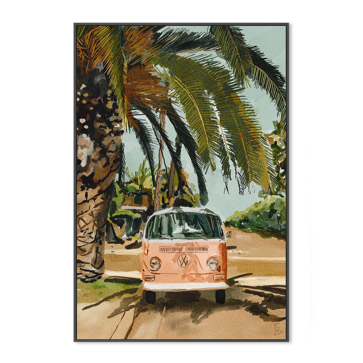 wall-art-print-canvas-poster-framed-Pink Bus-3
