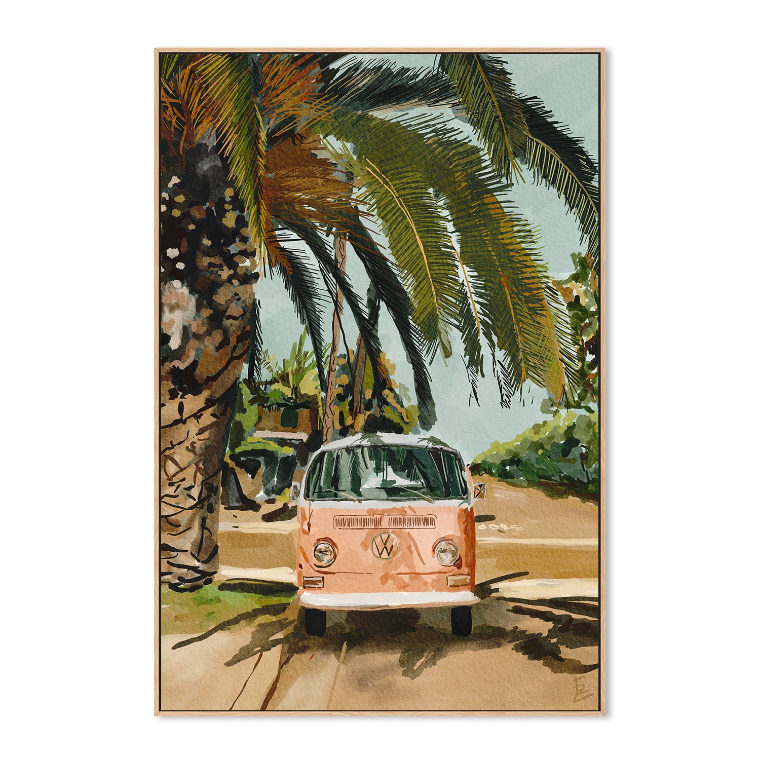 wall-art-print-canvas-poster-framed-Pink Bus-4