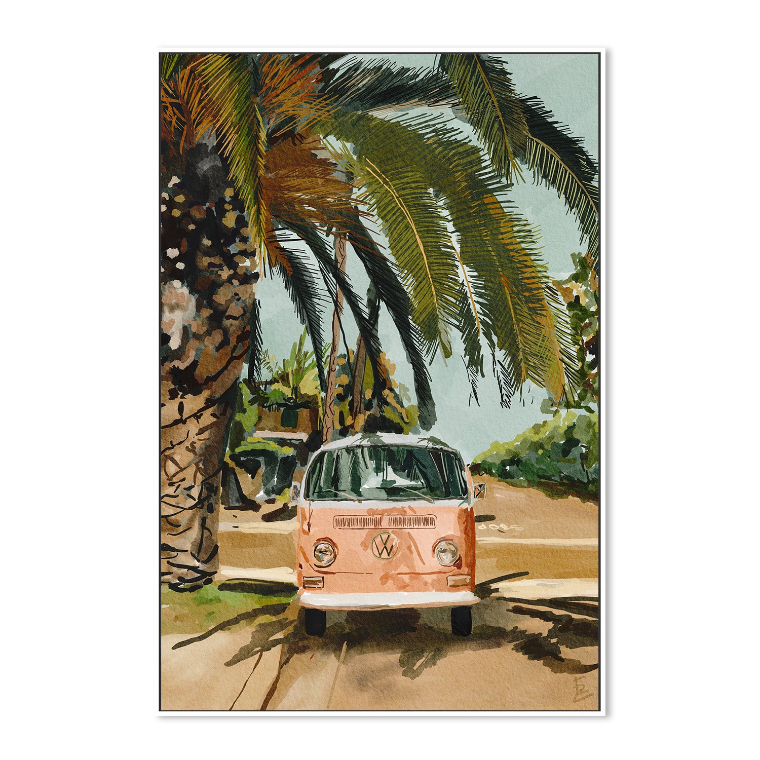 wall-art-print-canvas-poster-framed-Pink Bus-5