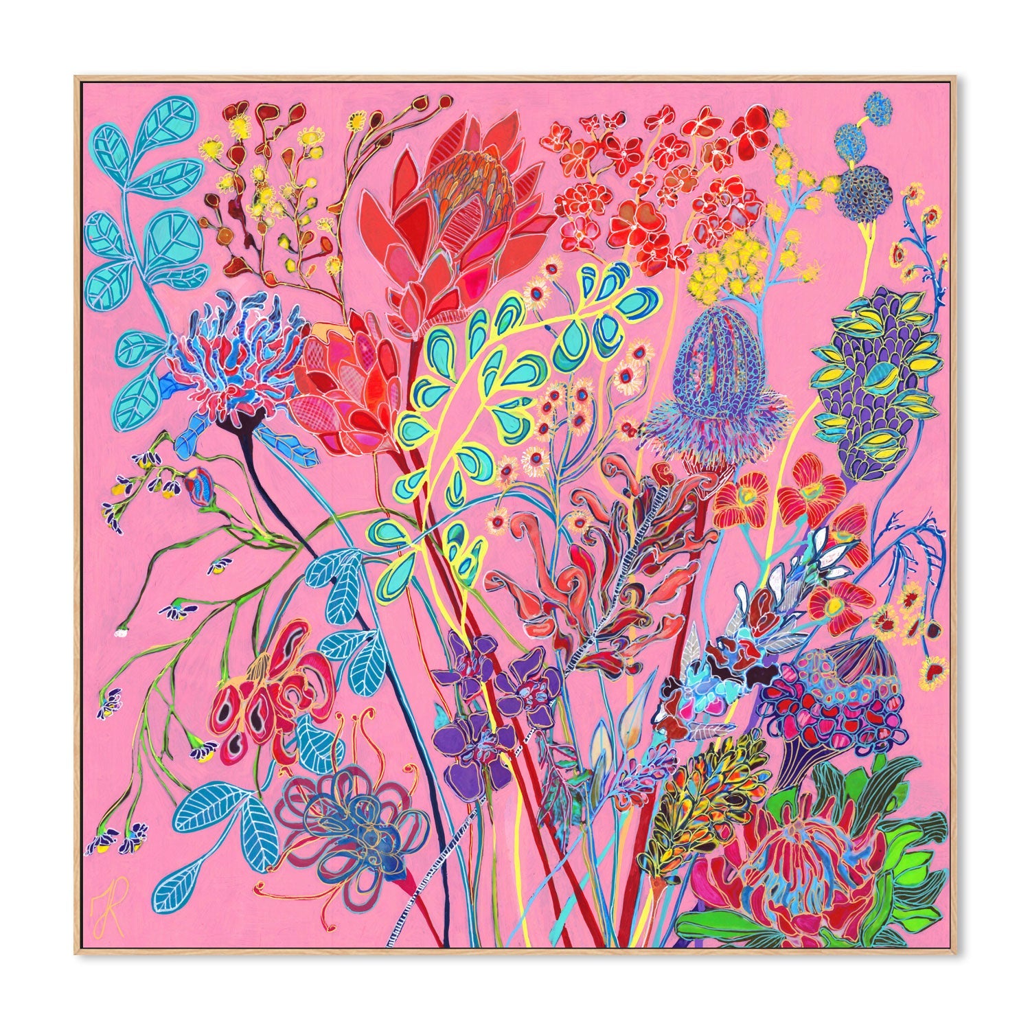 wall-art-print-canvas-poster-framed-Pink Candy Flowers , By Tracy Robinson-4