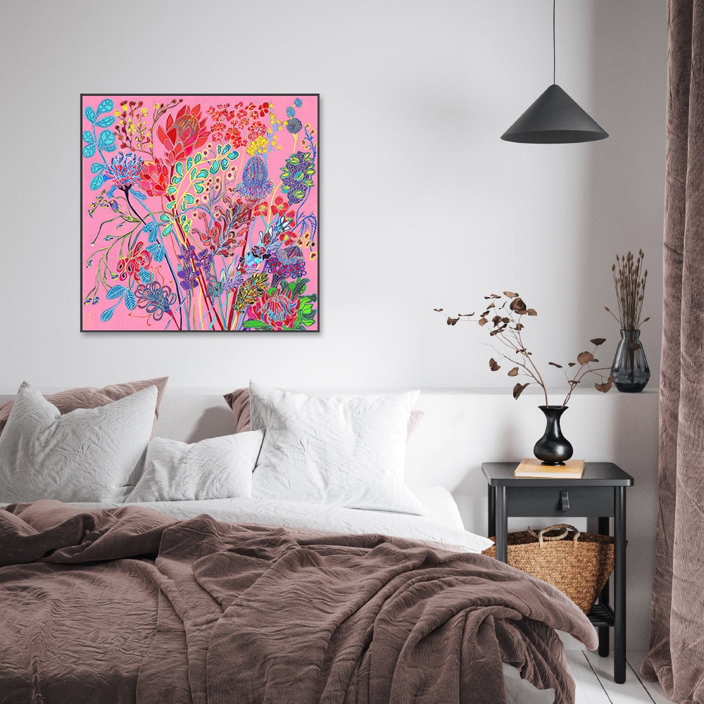 wall-art-print-canvas-poster-framed-Pink Candy Flowers , By Tracy Robinson-7