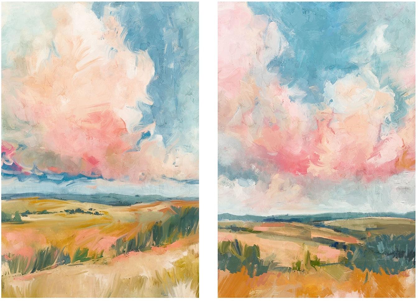 wall-art-print-canvas-poster-framed-Pink Clouds, Style A & B, Set Of 2 , By Nina Blue , By Nina Blue-1