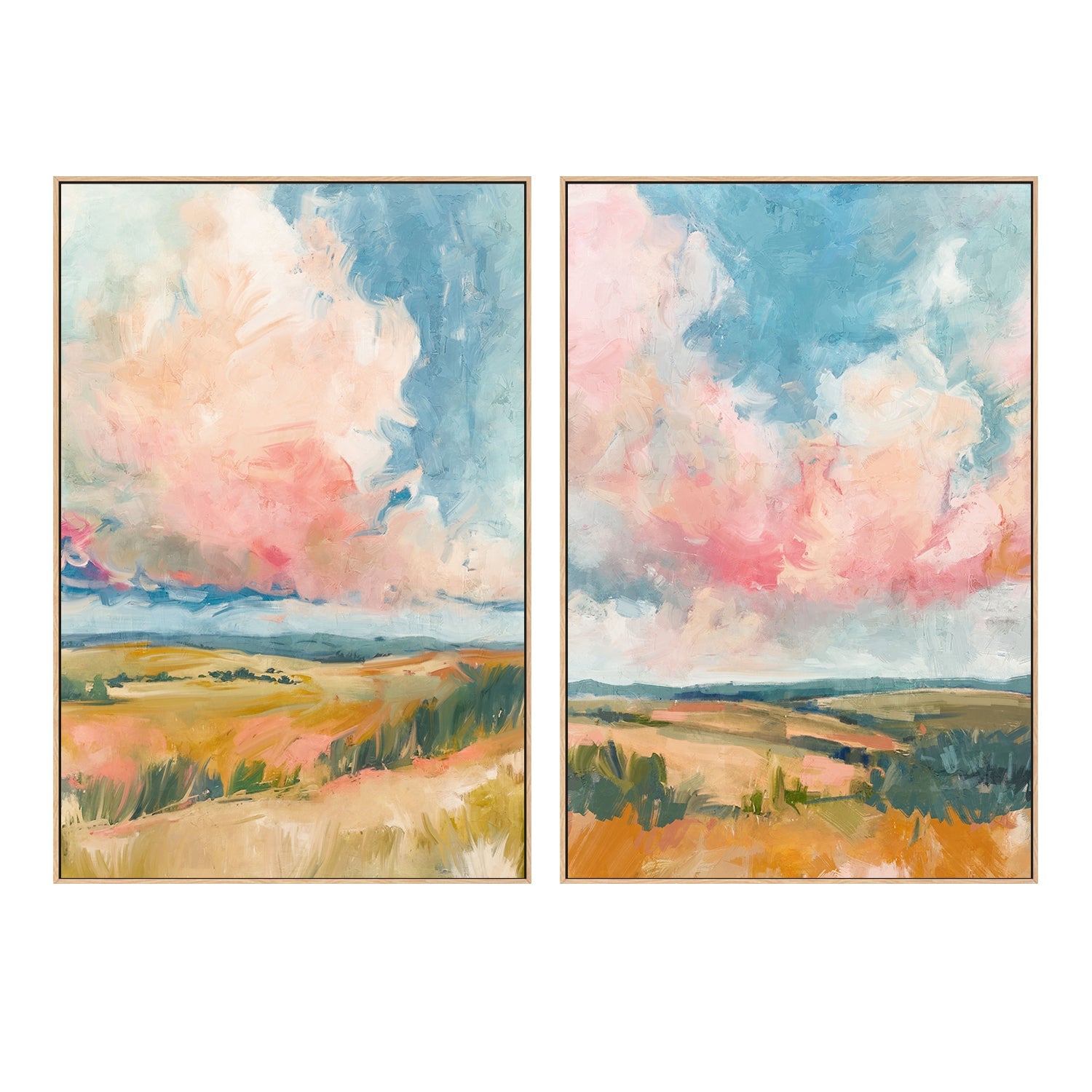 wall-art-print-canvas-poster-framed-Pink Clouds, Style A & B, Set Of 2 , By Nina Blue , By Nina Blue-4