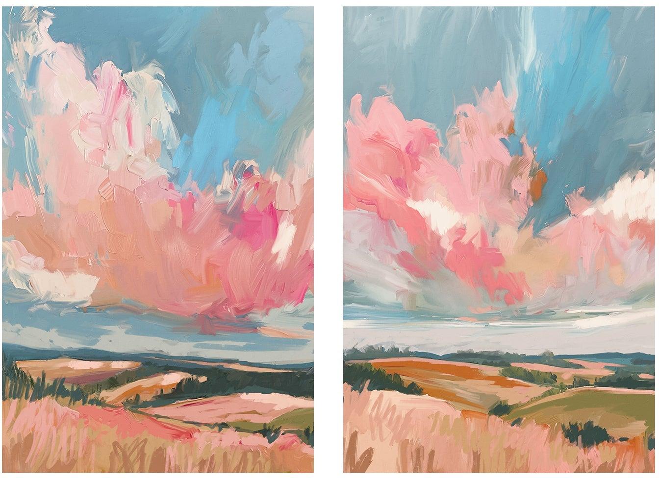 wall-art-print-canvas-poster-framed-Pink Clouds, Style C & D, Set Of 2 , By Nina Blue , By Nina Blue-1