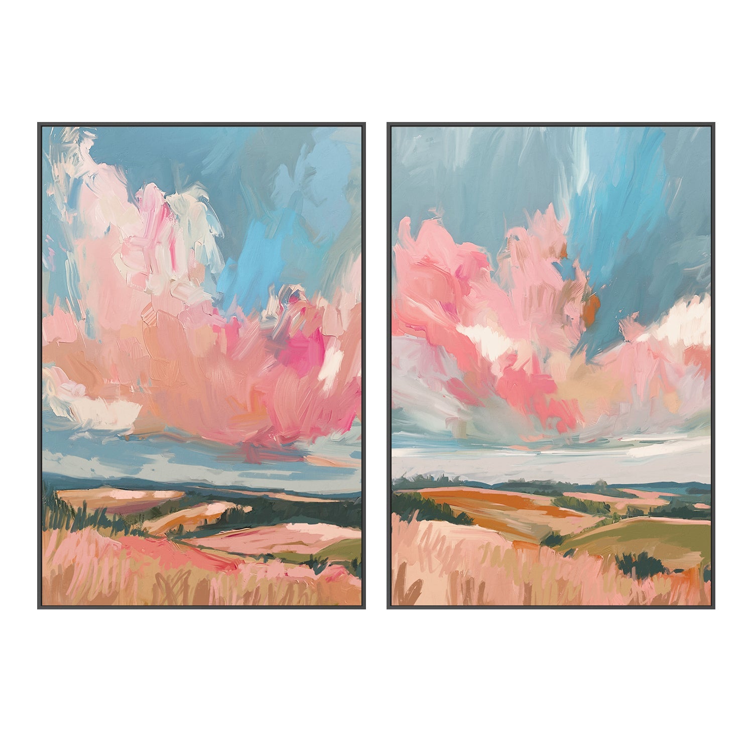 wall-art-print-canvas-poster-framed-Pink Clouds, Style C & D, Set Of 2 , By Nina Blue , By Nina Blue-3