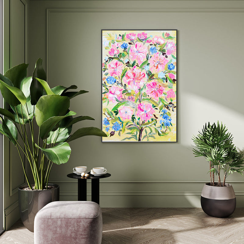 wall-art-print-canvas-poster-framed-Pink Geraniums, Style A , By Nadar Musa-GIOIA-WALL-ART