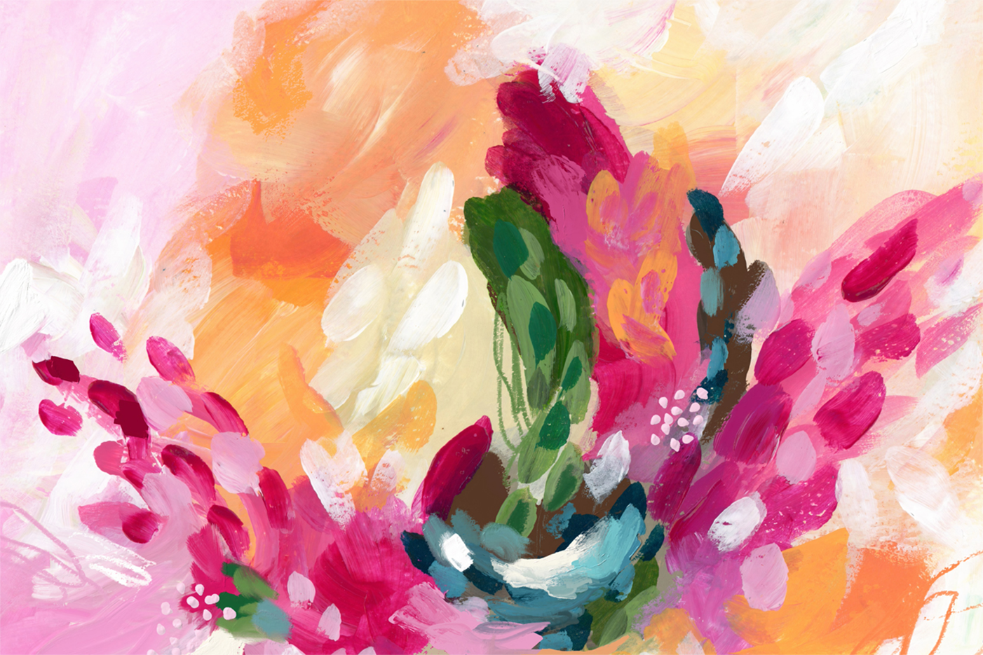 wall-art-print-canvas-poster-framed-Pink Orange Abstract, Style A , By Lisa Nohren-1