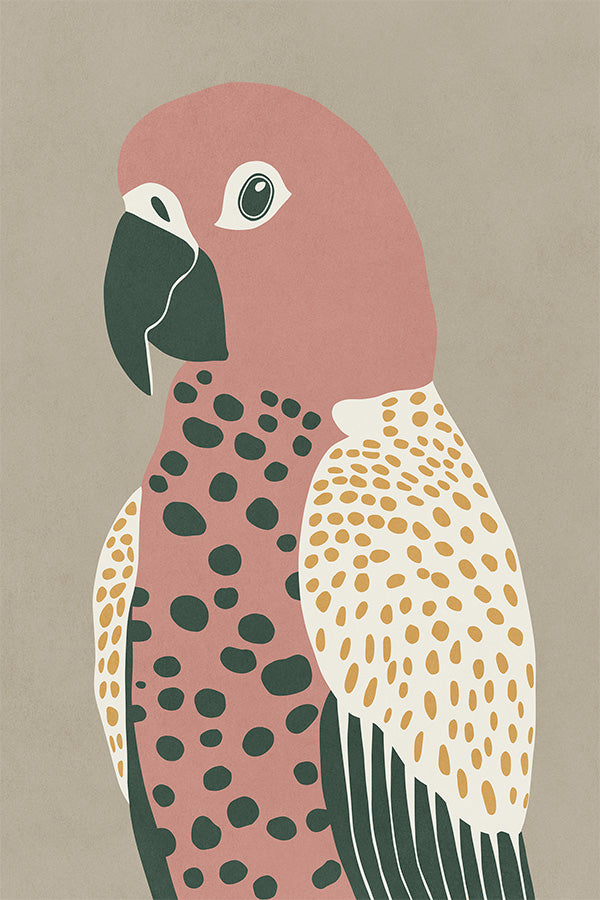 wall-art-print-canvas-poster-framed-Pink Parrot-1