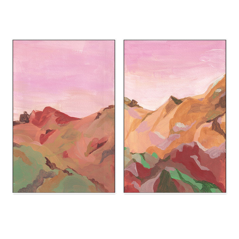 wall-art-print-canvas-poster-framed-Pink Sunset, Style A & B, Set Of 2 , By Alice Kwan-5