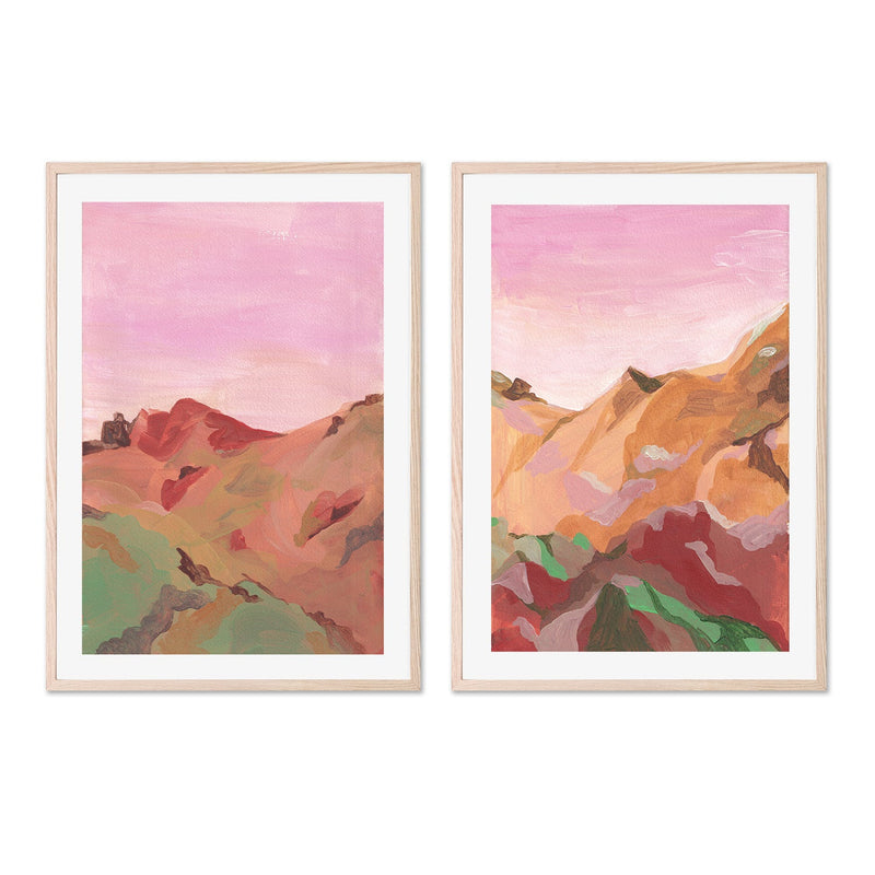 wall-art-print-canvas-poster-framed-Pink Sunset, Style A & B, Set Of 2 , By Alice Kwan-6