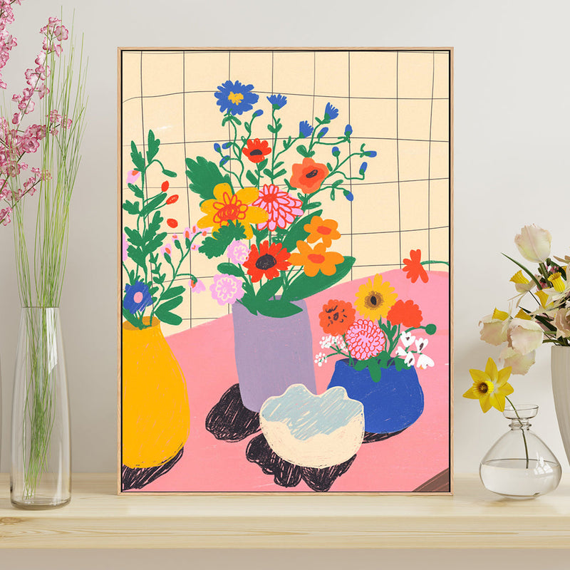 wall-art-print-canvas-poster-framed-Pink Table , By Gigi Rosado-GIOIA-WALL-ART