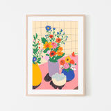 wall-art-print-canvas-poster-framed-Pink Table , By Gigi Rosado-GIOIA-WALL-ART