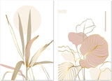 wall-art-print-canvas-poster-framed-Pink Tropic, Style A & B, Set of 2-GIOIA-WALL-ART