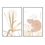 wall-art-print-canvas-poster-framed-Pink Tropic, Style A & B, Set of 2-GIOIA-WALL-ART