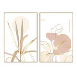 wall-art-print-canvas-poster-framed-Pink Tropic, Style A & B, Set of 2-GIOIA-WALL-ART