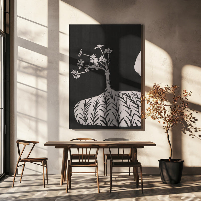 wall-art-print-canvas-poster-framed-Plump Vase With Slender Flowers , By Little Dean-4
