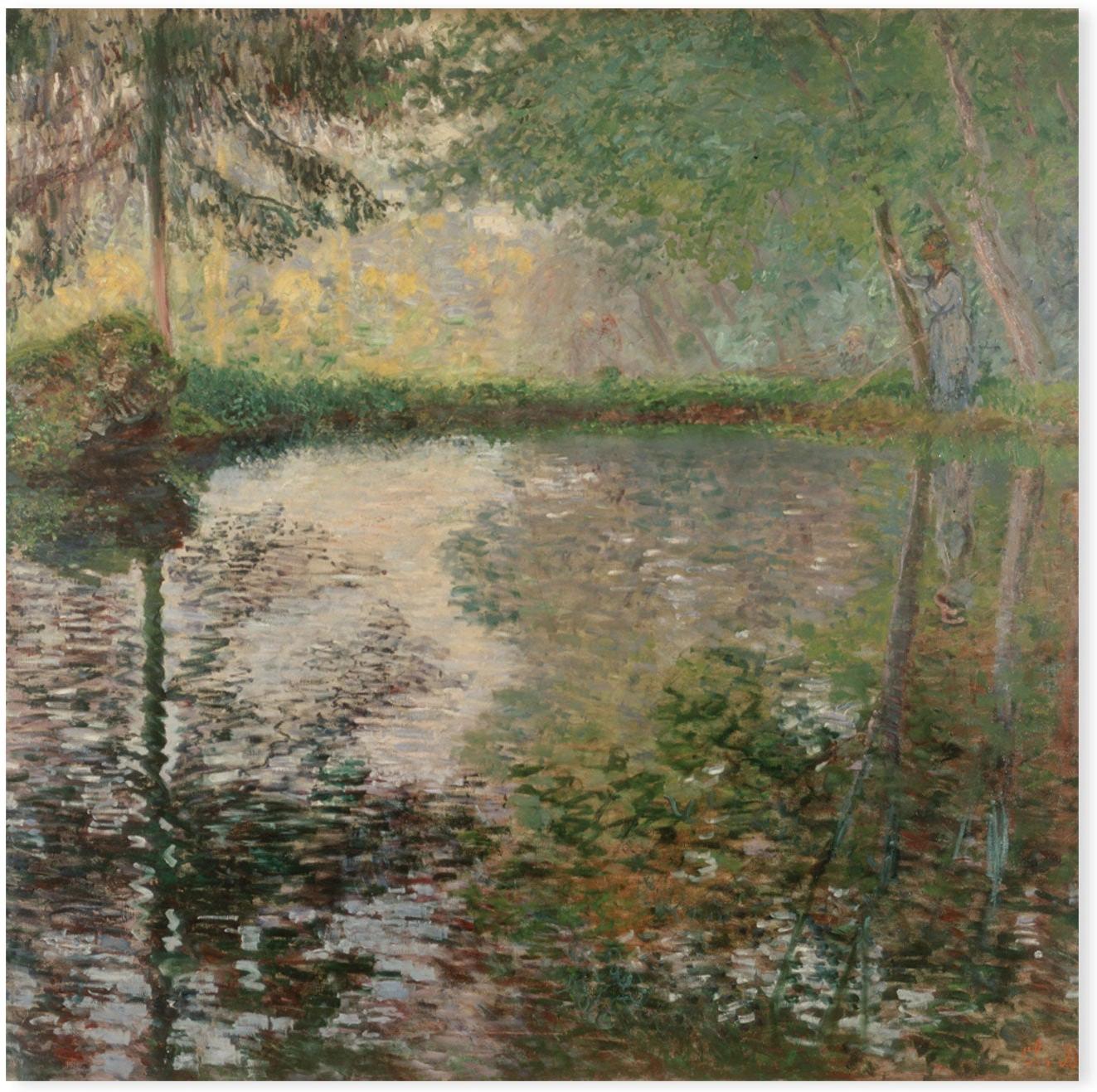 wall-art-print-canvas-poster-framed-Pond at Montgeron 1876-1877 , By Monet-by-Gioia Wall Art-Gioia Wall Art