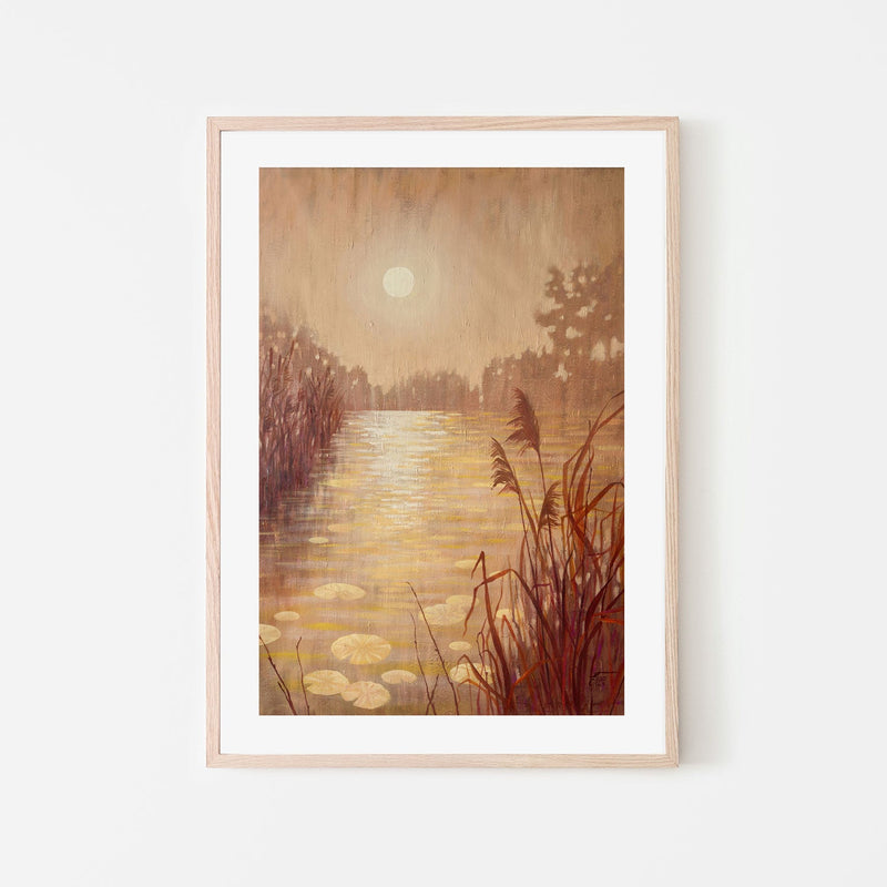 wall-art-print-canvas-poster-framed-Pond With Reeds At Sunset , By Ekaterina Prisich-6