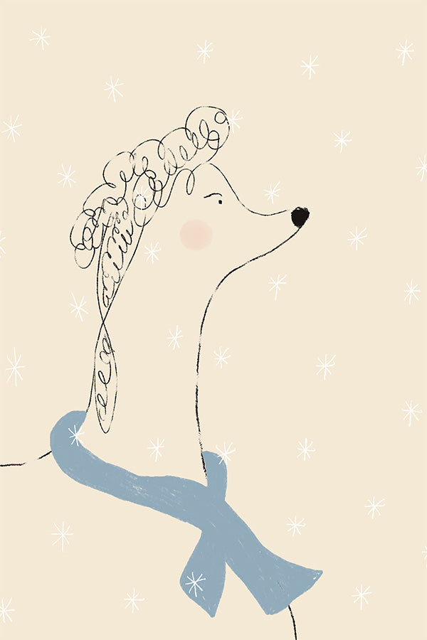 wall-art-print-canvas-poster-framed-Poodle in the Snow-1