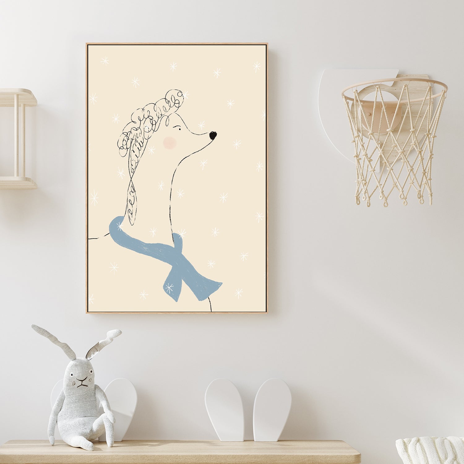 wall-art-print-canvas-poster-framed-Poodle in the Snow-2