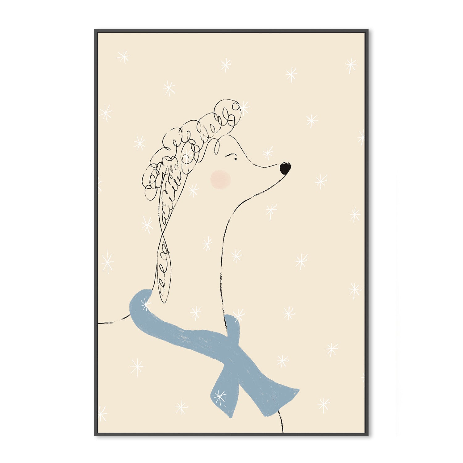 wall-art-print-canvas-poster-framed-Poodle in the Snow-3