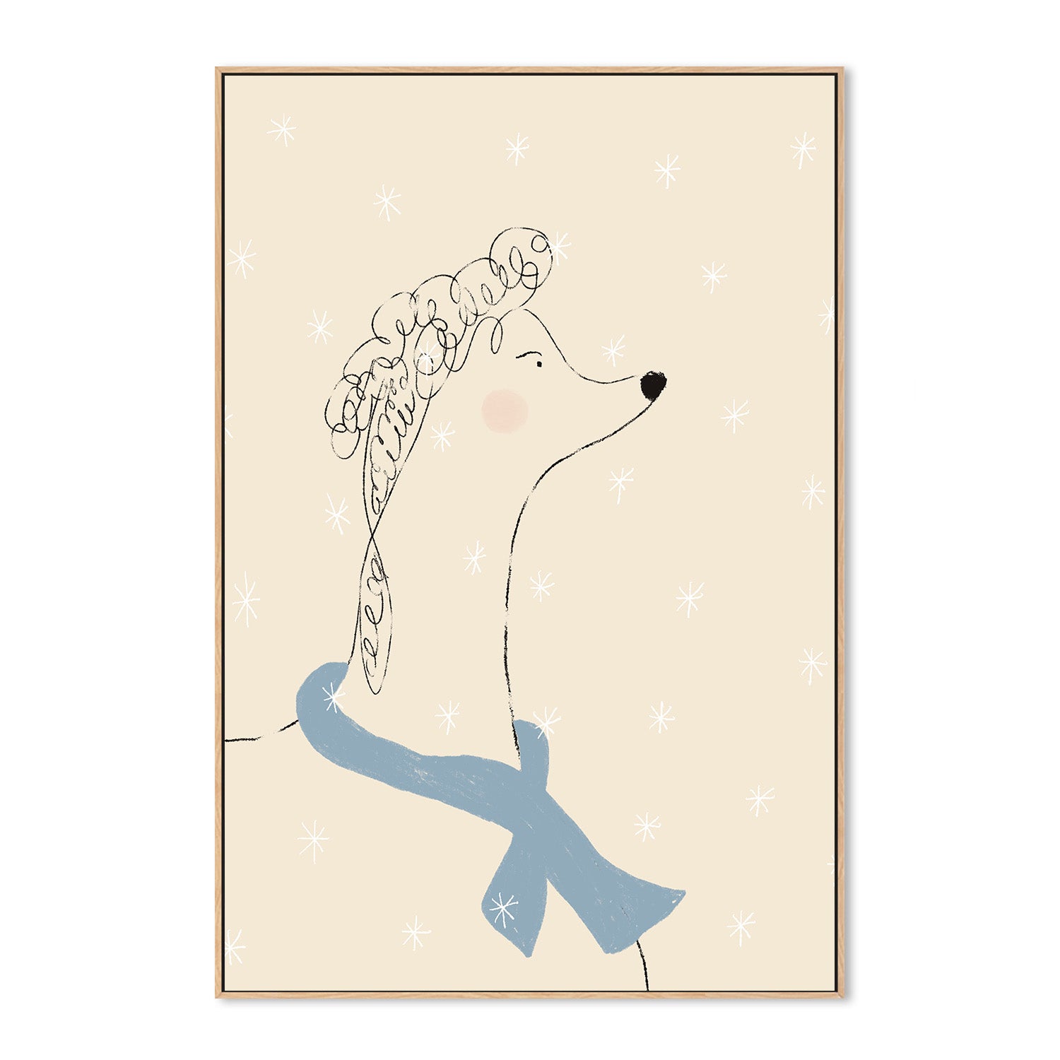 wall-art-print-canvas-poster-framed-Poodle in the Snow-4