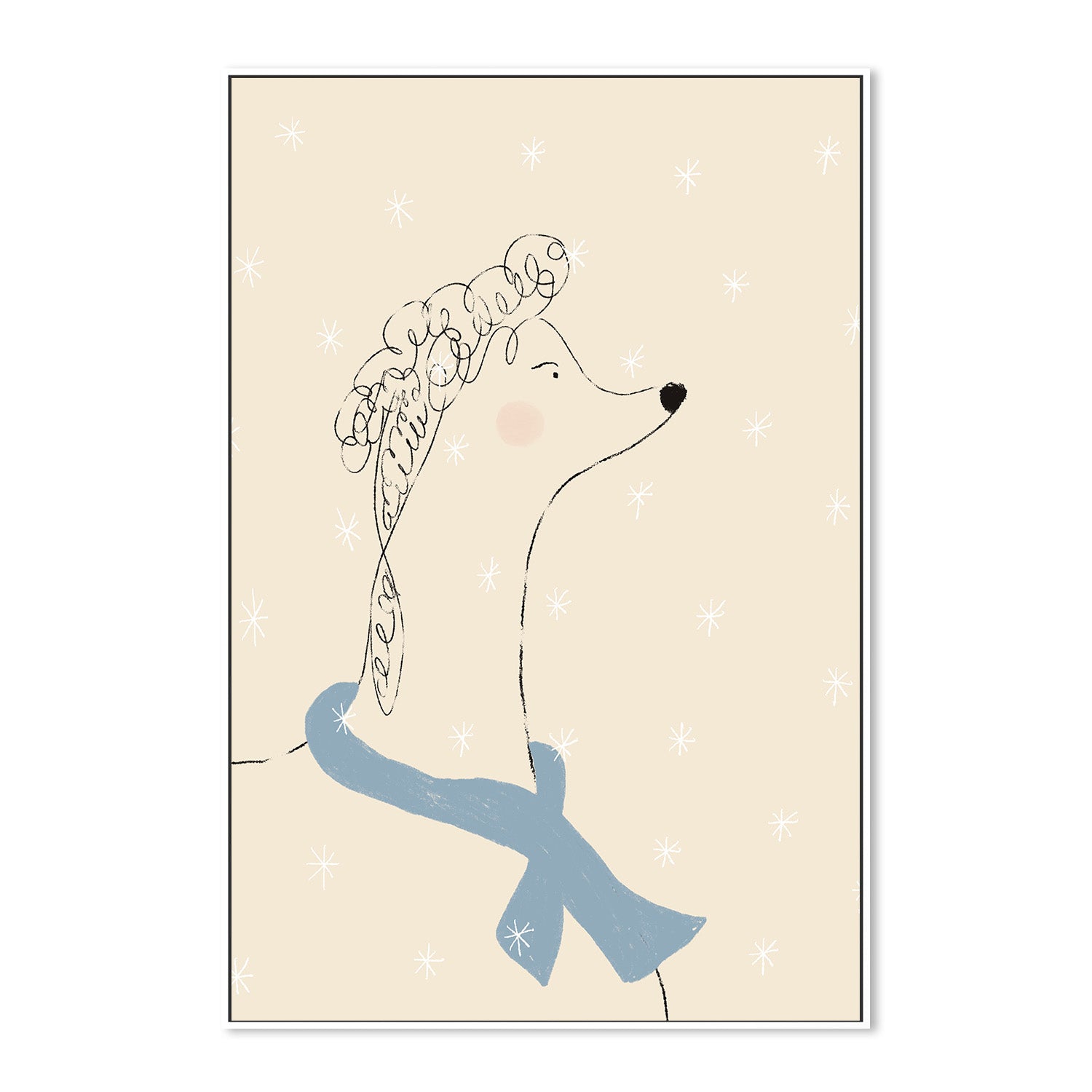 wall-art-print-canvas-poster-framed-Poodle in the Snow-5