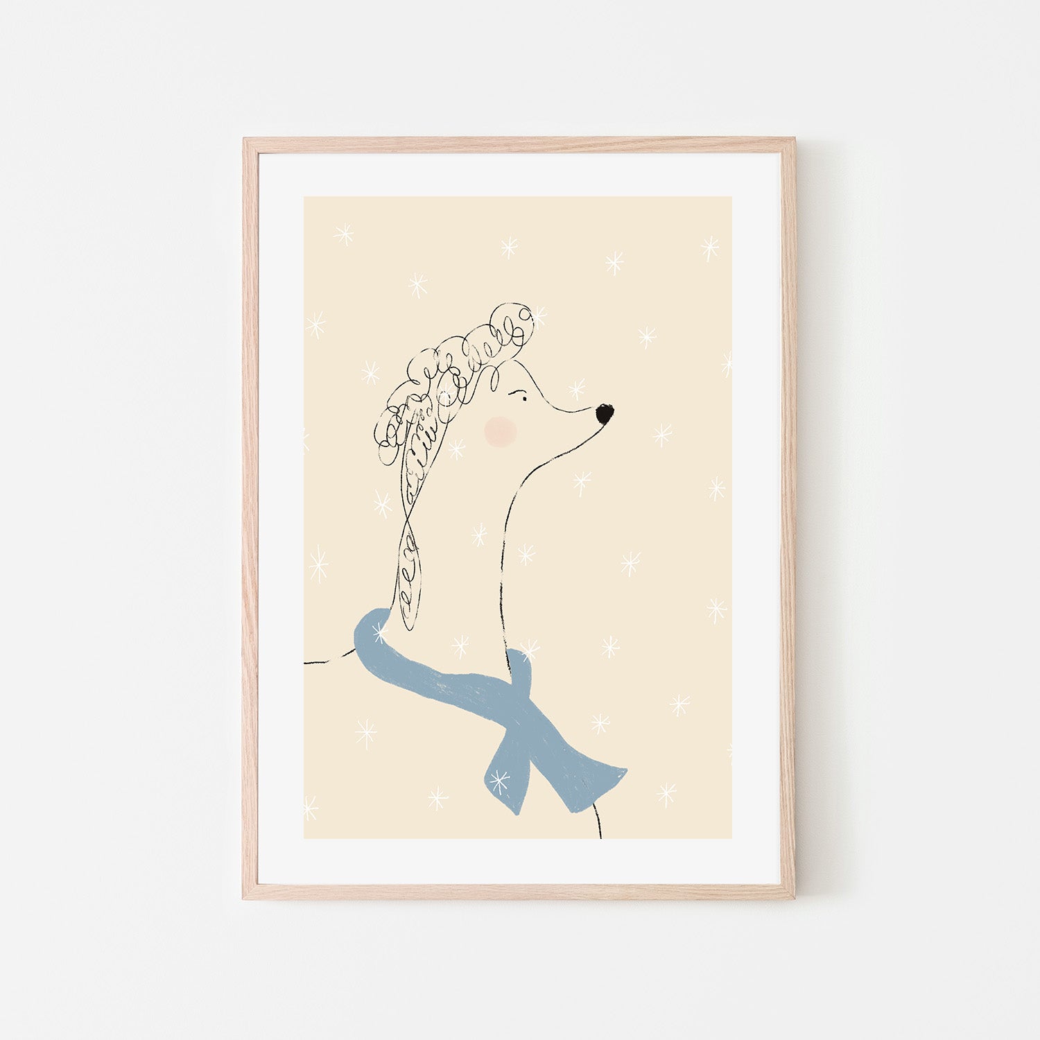 wall-art-print-canvas-poster-framed-Poodle in the Snow-6