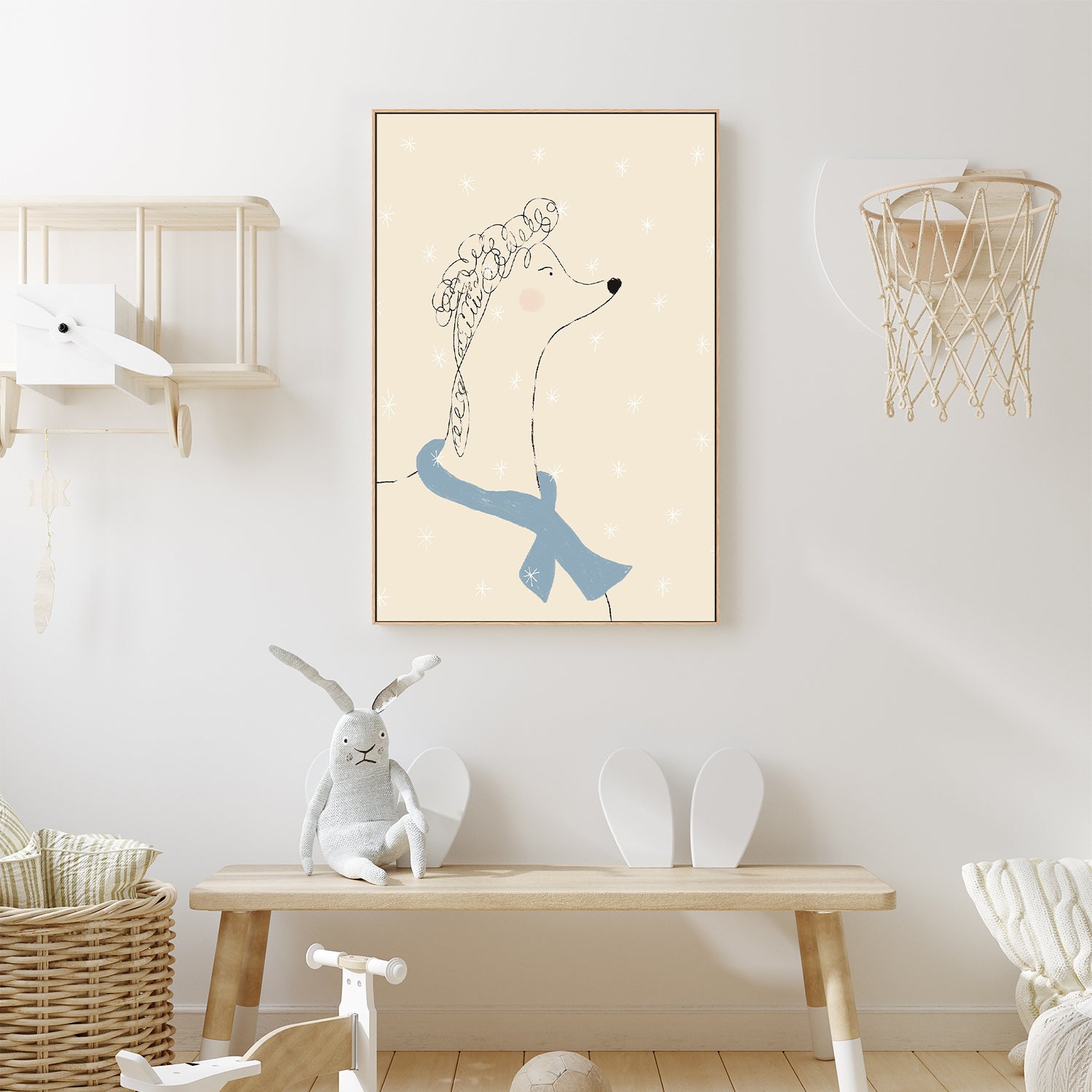 wall-art-print-canvas-poster-framed-Poodle in the Snow-7